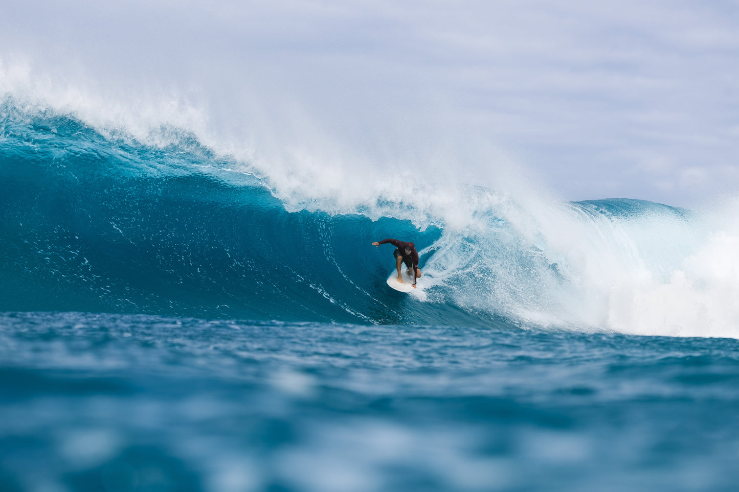 Maroon Carvico Hooded Surf Rashguard