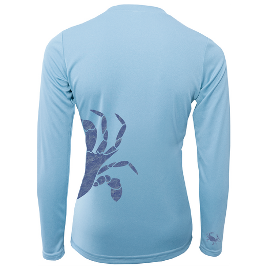 Blue Crab Wrap Women's Long Sleeve UPF 50+ Dry-Fit Shirt