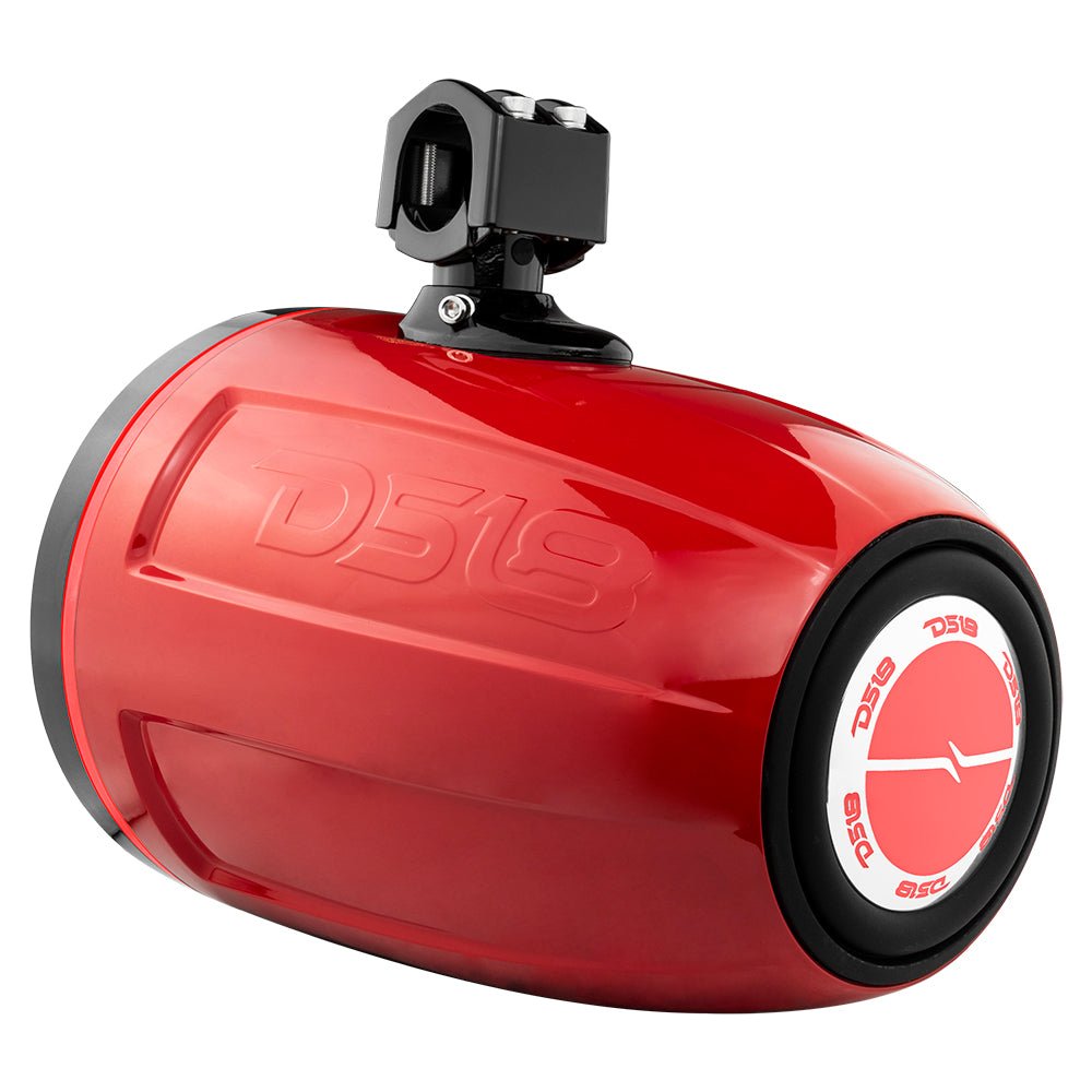 NXL 10" Neodymium Marine and Powersports Towers with Built-in Passive Radiator, 1" Driver and LED RGB Lights 300 Watts Rms -Red