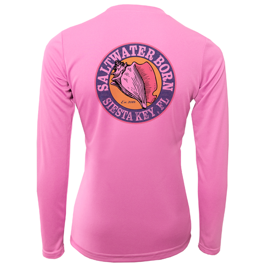 Siesta Key Saltwater Born Linear Logo Long Sleeve UPF 50+ Dry-Fit Shirt