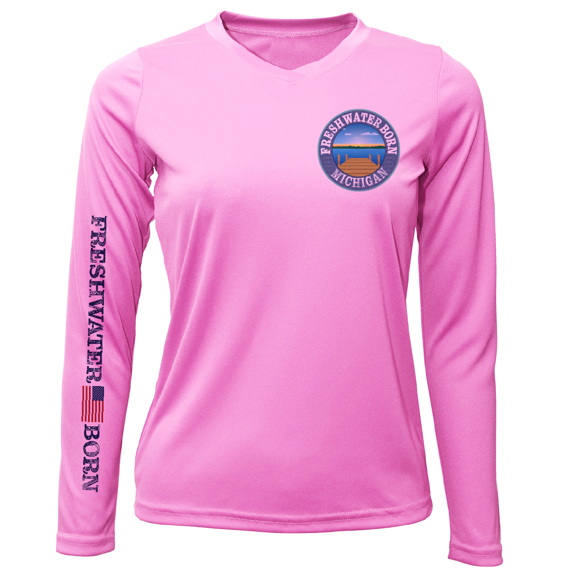 Michigan Freshwater Born Perch Women's Long Sleeve UPF 50+ Dry-Fit Shirt