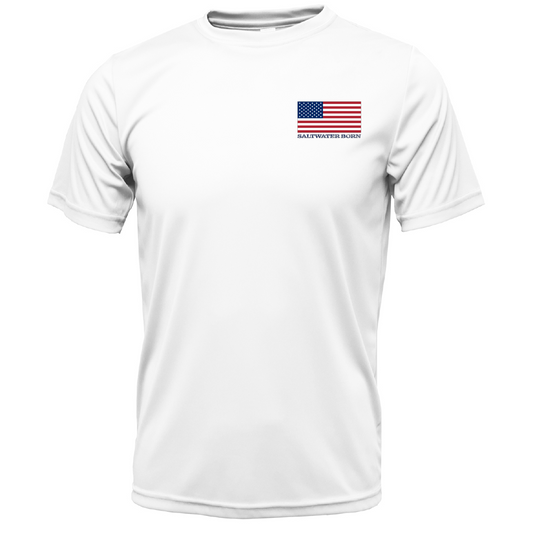 USA Redfish Short Sleeve UPF 50+ Dry-Fit Shirt