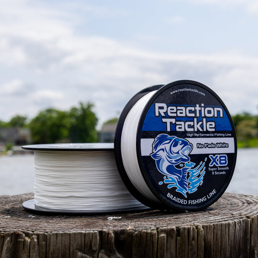 Reaction Tackle X8 Braided Fishing Line - NO FADE White 8 Strand - NEW