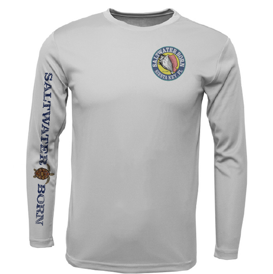 Siesta Key, FL Realistic Turtle Men's Long Sleeve UPF 50+ Dry-Fit Shirt
