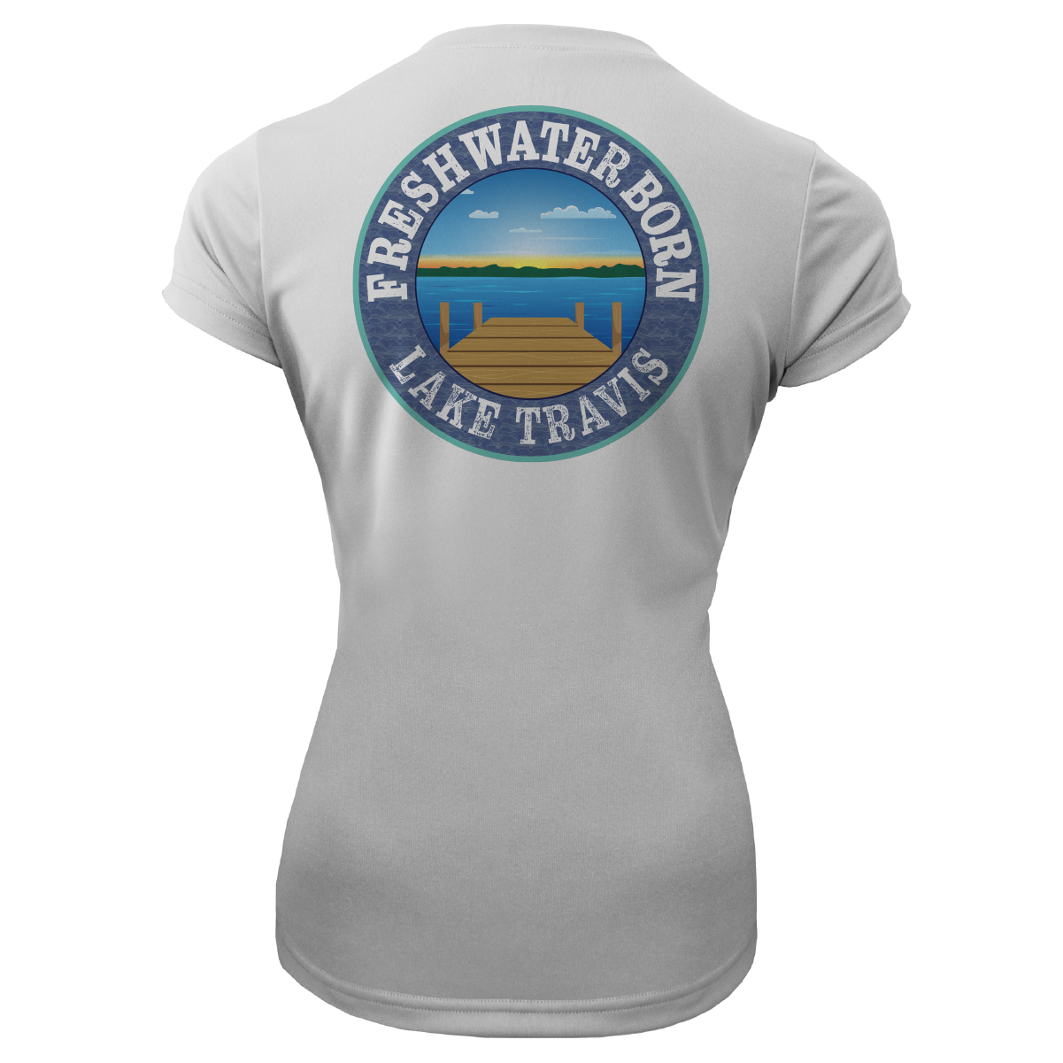 Lake Travis Freshwater Born SUP Flag Women's Short Sleeve UPF 50+ Dry-Fit Shirt