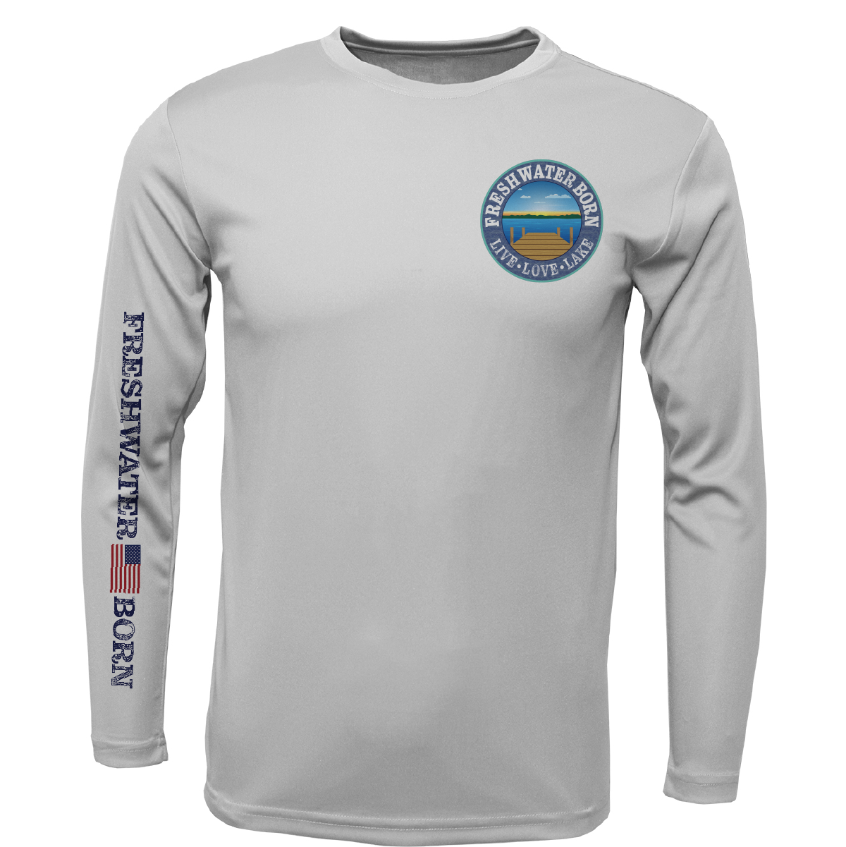 Freshwater Born "Live Love Lake" Kraken Men's Long Sleeve UPF 50+ Dry-Fit Shirt