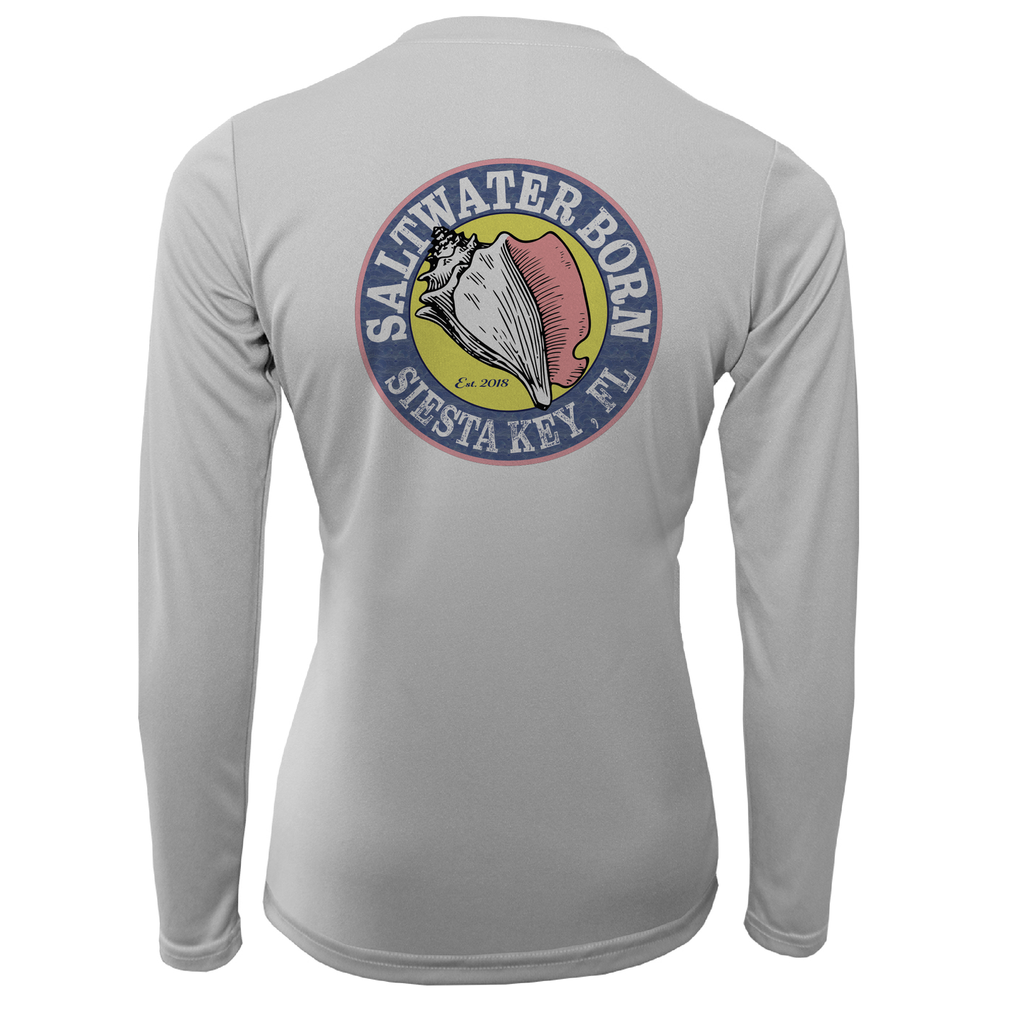 Siesta Key Saltwater Born Linear Logo Long Sleeve UPF 50+ Dry-Fit Shirt