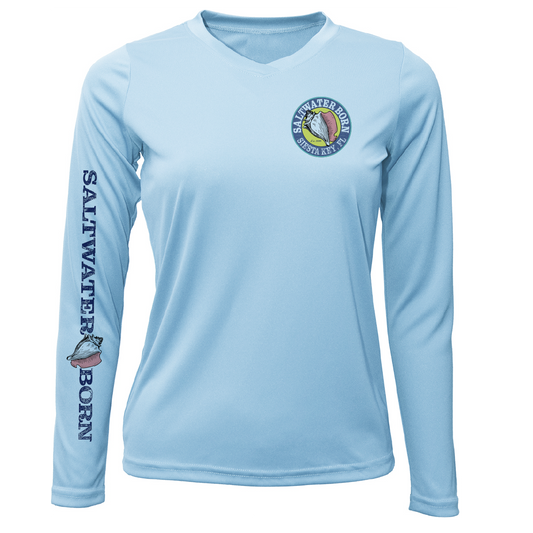 Siesta Key "The Beach Gives me Porpoise" Women's Long Sleeve UPF 50+ Dry-Fit Shirt