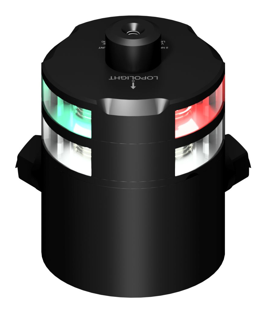 Lopolight 2nm Tricolor/Anchor with Windex Black | SendIt Sailing