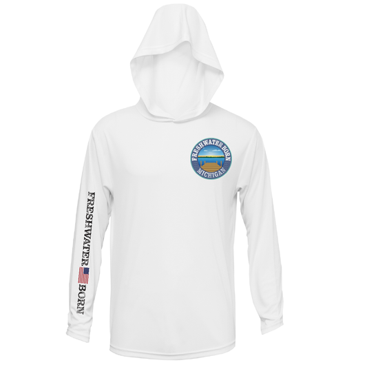 Michigan Freshwater Born "Surrender The Booty" Men's Long Sleeve UPF 50+ Dry-Fit Hoodie