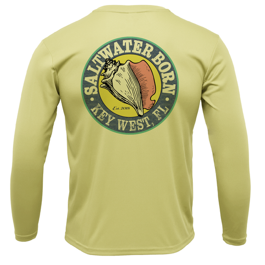 Key West, FL Flag Boy's Long Sleeve UPF 50+ Dry-Fit Shirt