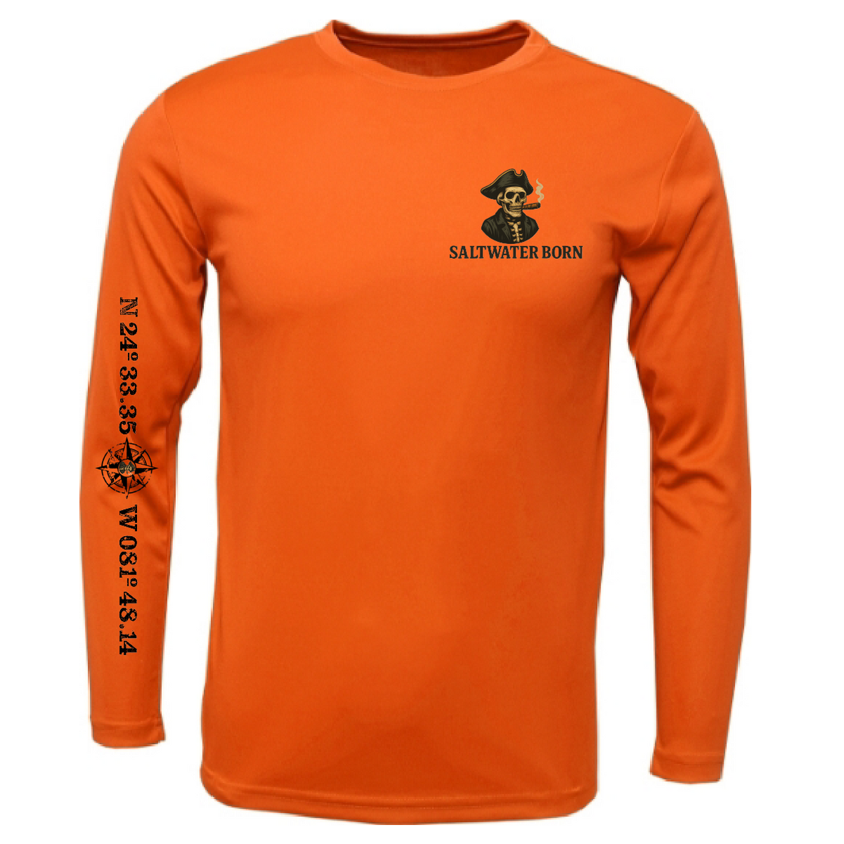 Key West, FL Pirate Men's Long Sleeve UPF 50+ Dry-Fit Shirt