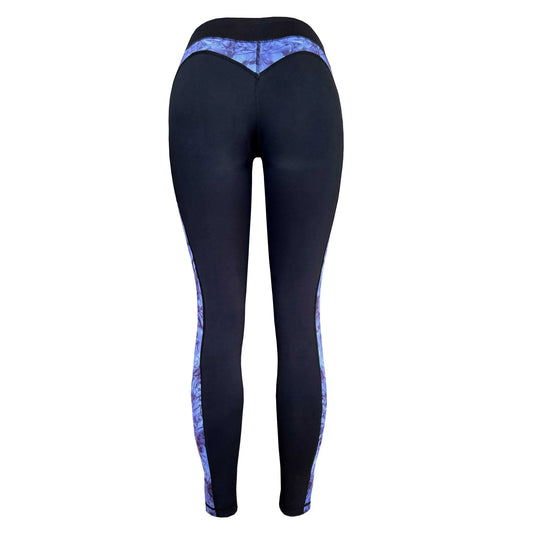 Swim Leggings for Women UPF 50+| Marble - Black Simple
