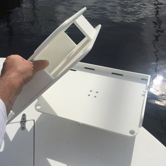 Docktail Boat Table Caddy & Bait Table with Rod Holder Mount