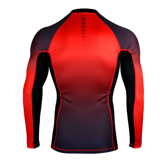 Long Sleeve Rash Guard for Men UPF 50+ | Gradient - Red