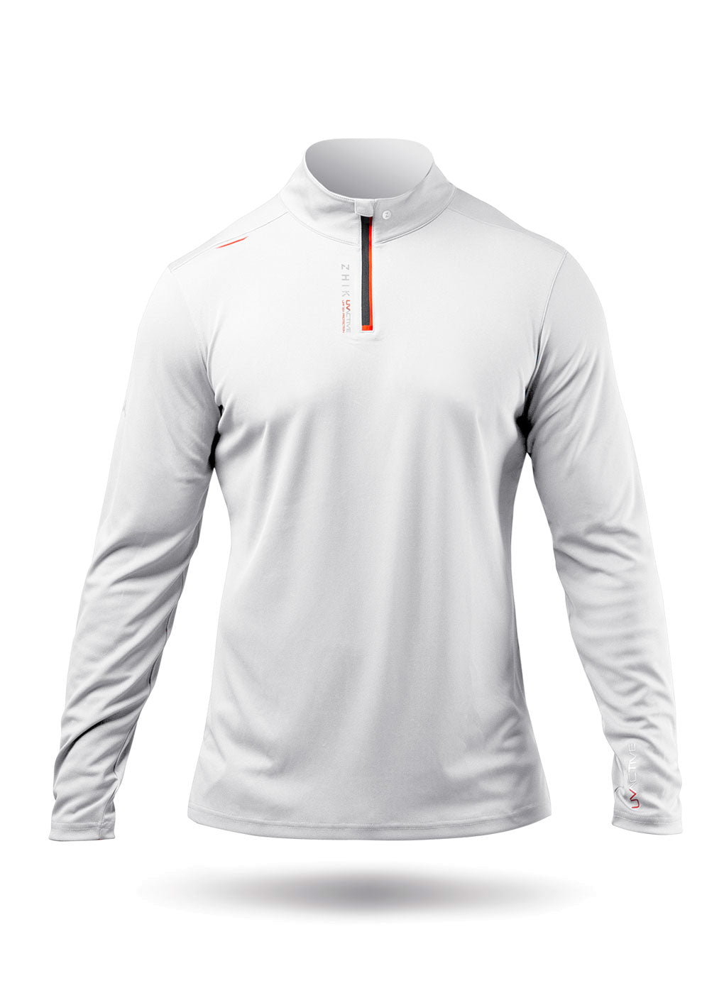 Zhik Mens UVActive High Collar 1/4 Zip Top - White | SendIt Sailing