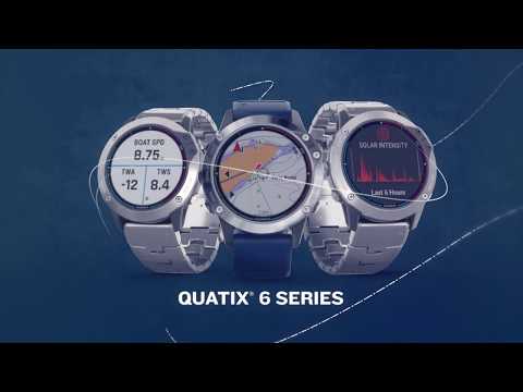 Garmin Quatix 6x Solar Reman Marine GPS Smartwatch Titanium with Blue Band