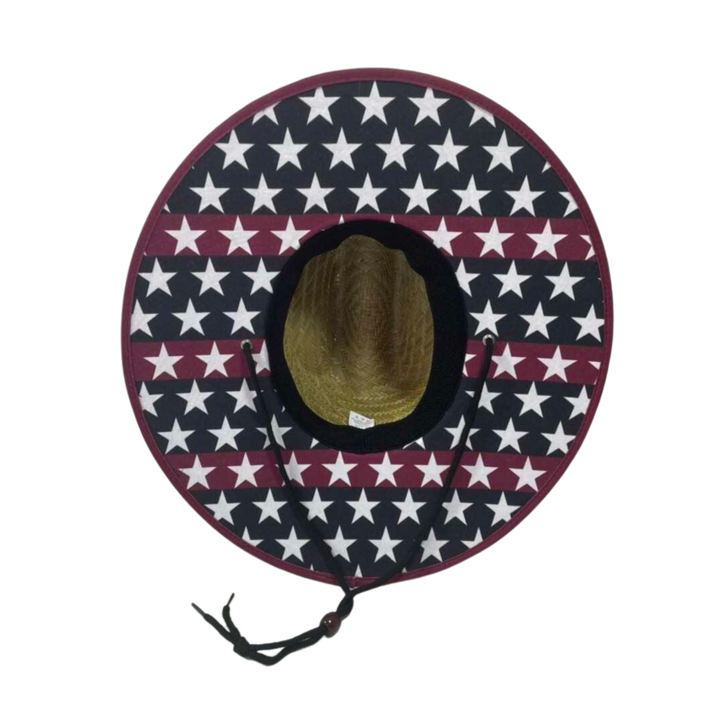 Straw Lifeguard Sun Hats for Adults - Patriotic