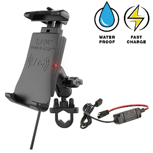 RAM Mount Quick-Grip 15W Waterproof Wireless Charging Handlebar Mount | SendIt Sailing
