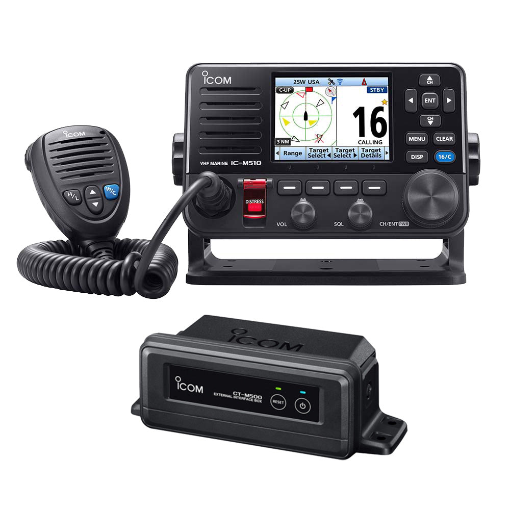Icom M510 PLUS VHF Bundle with CT-M500 Wireless Interface Box for NMEA 2000 | SendIt Sailing
