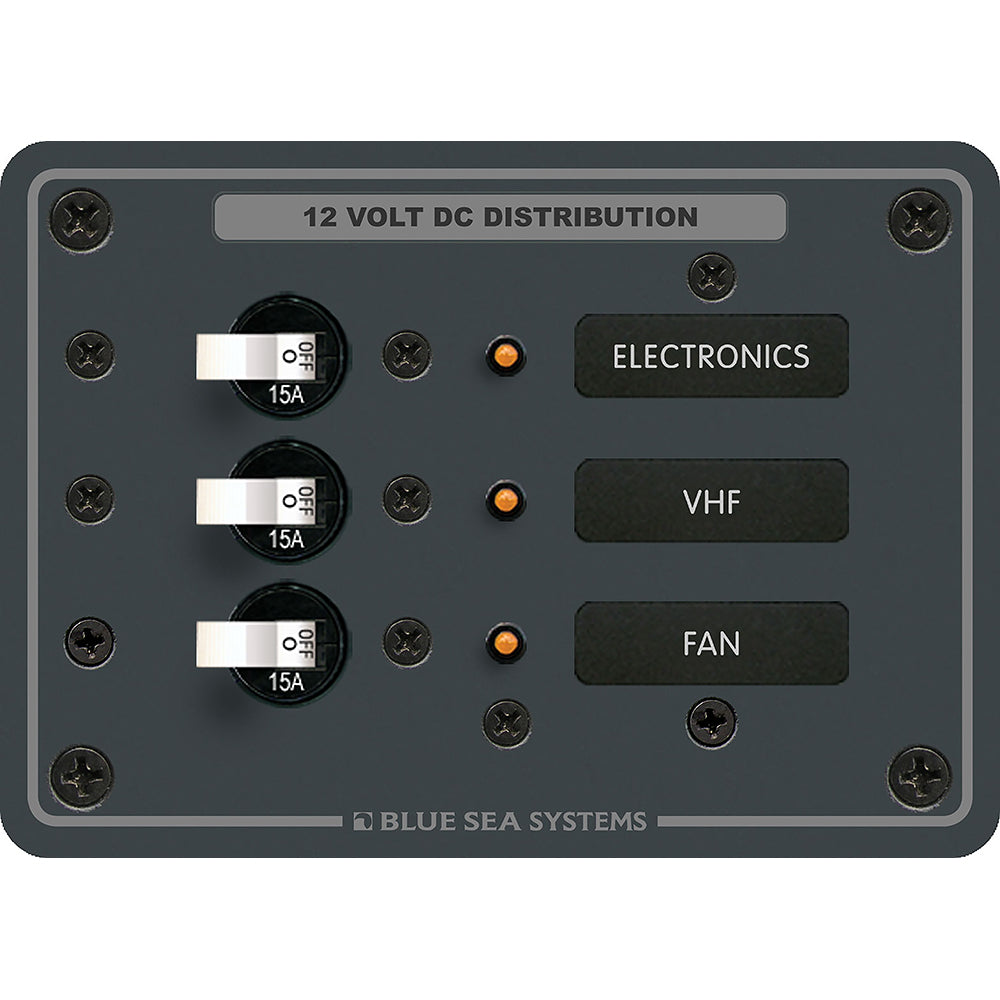 Blue Sea 8025 DC 3 Position Breaker Panel - White Switches | SendIt Sailing
