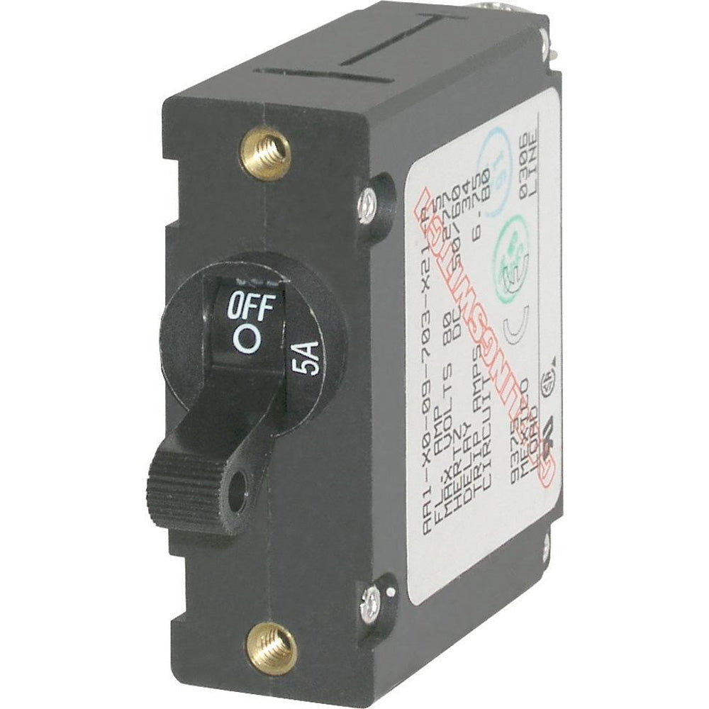 Blue Sea 7200 AC / DC Single Pole Magnetic World Circuit Breaker - 5 Amp | SendIt Sailing