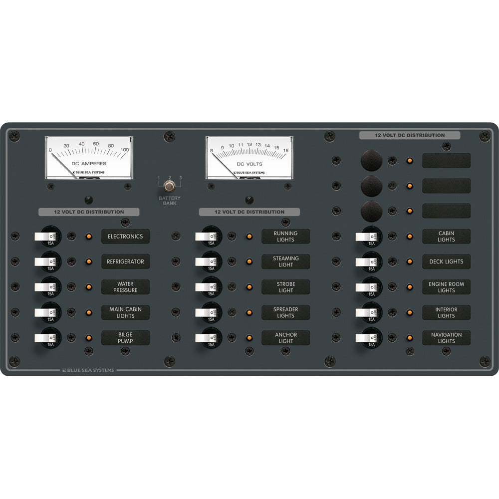 Blue Sea 8378 DC 18 Position Panel - White | SendIt Sailing