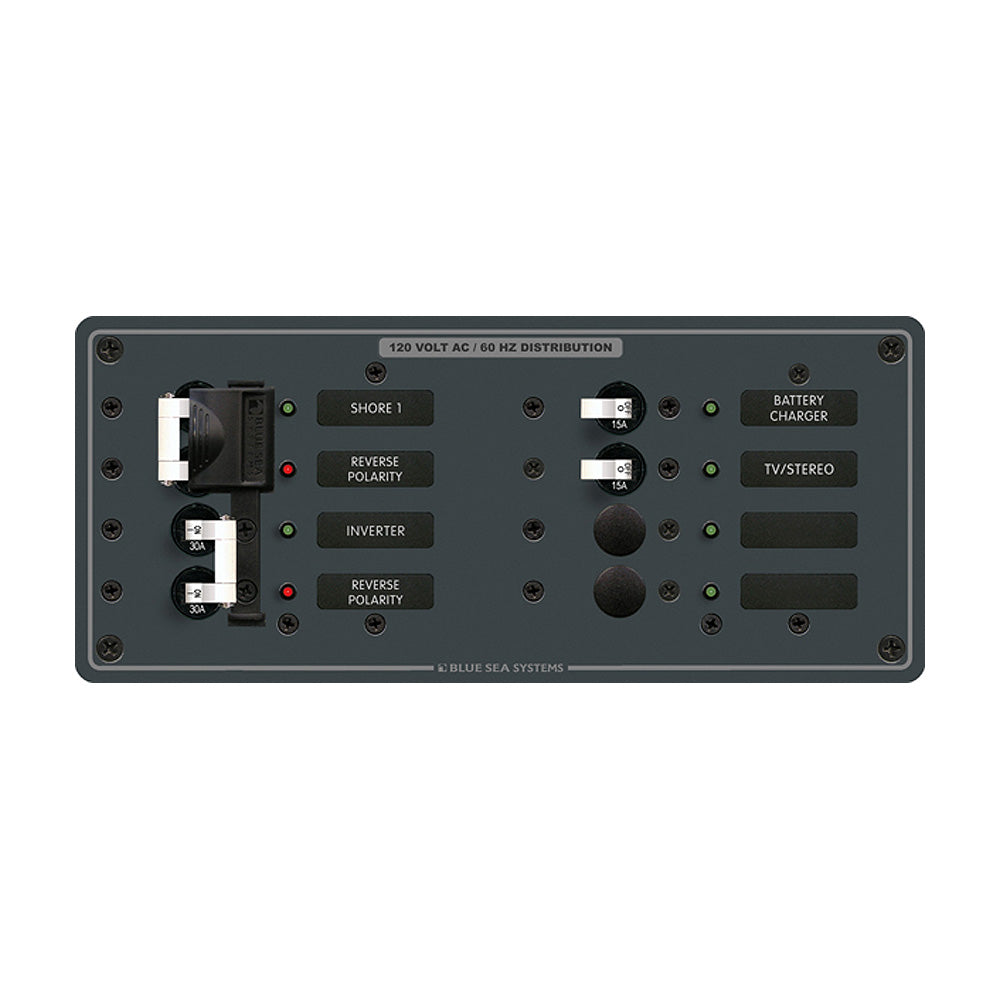 Blue Sea 8499 Breaker Panel - AC 2 Sources + 4 Positions - White | SendIt Sailing