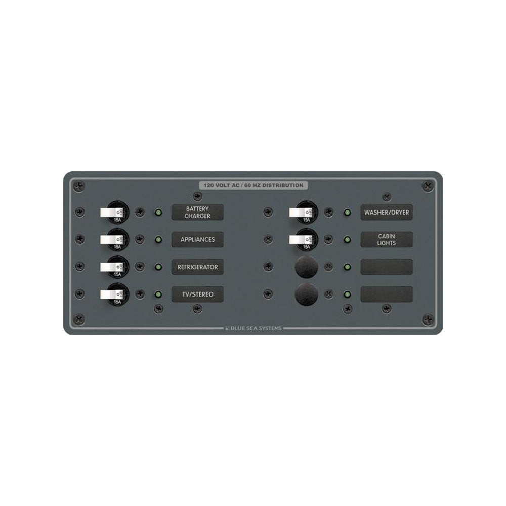 Blue Sea 8511 AC 8 Position 230v (European) Breaker Panel (White Switches | SendIt Sailing