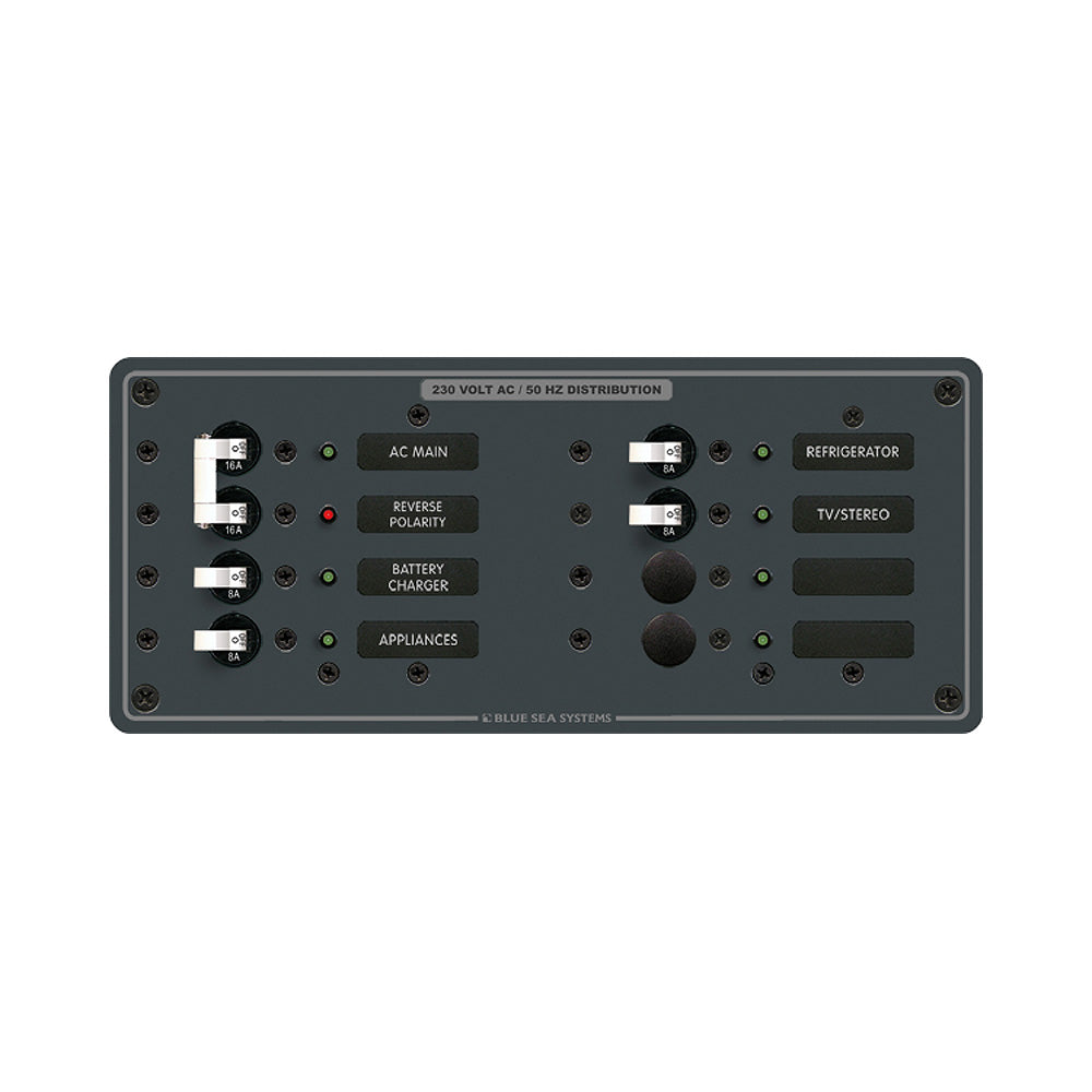 Blue Sea 8512 Breaker Panel - AC Main + 6 Position - White | SendIt Sailing