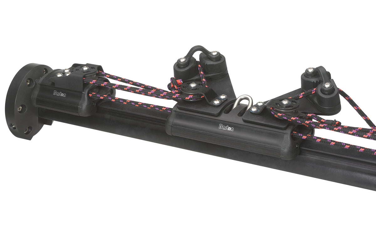 Barton Size 2 removable mainsheet track system, black