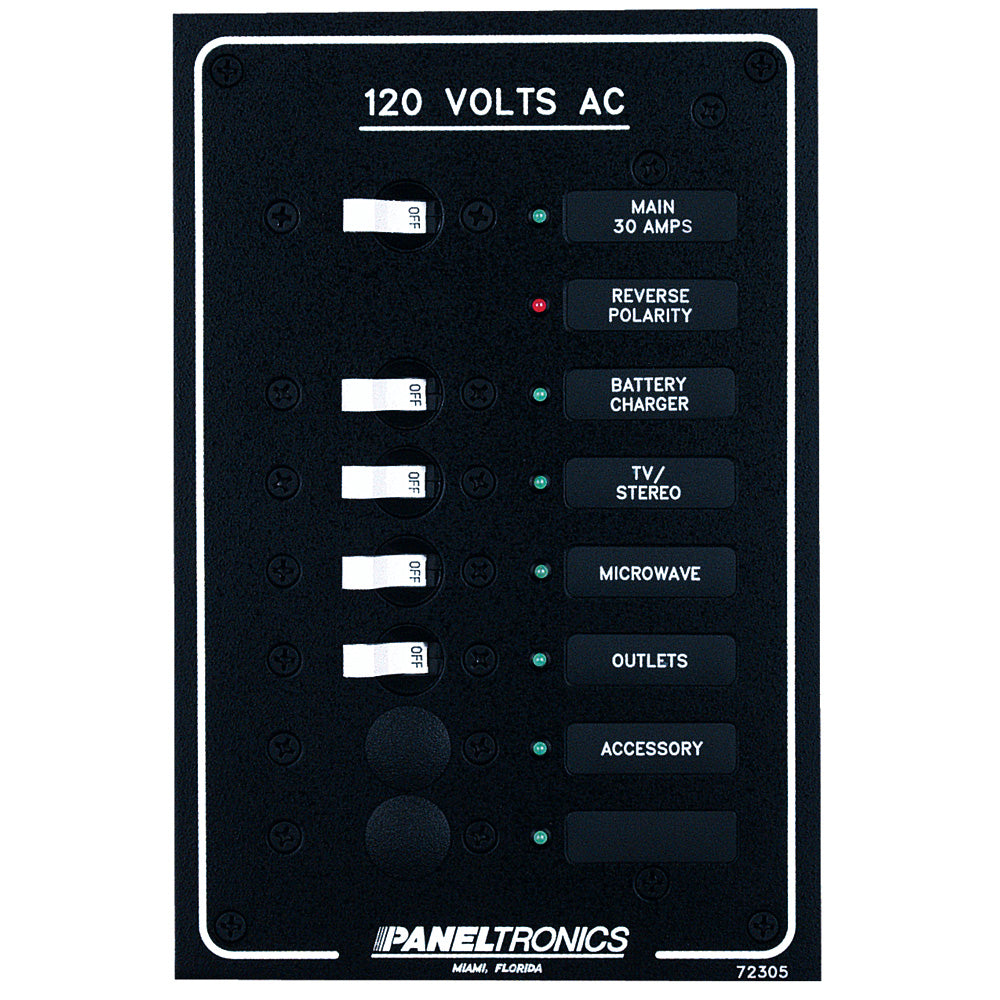 Paneltronics Standard AC 6 Position Breaker Panel & Main with LEDs | SendIt Sailing