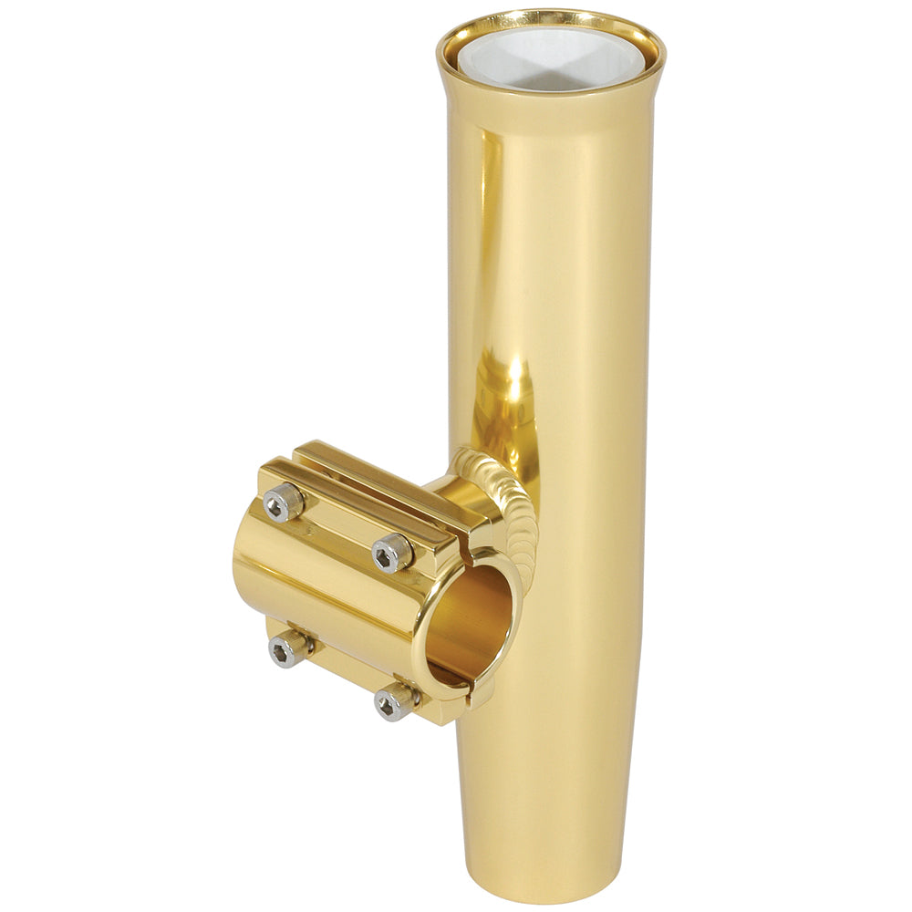 Lee's Clamp-On Rod Holder - Gold Aluminum - Horizontal Mount - Fits 1.050in OD Pipe | SendIt Sailing