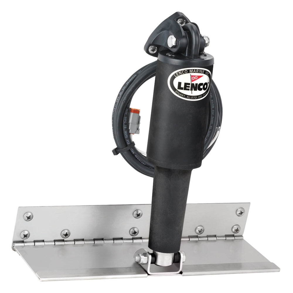 Lenco 4in x 12in Limited Space Trim Tab Kit without Switch Kit 12V - Standard Finish - Short Actuator | SendIt Sailing