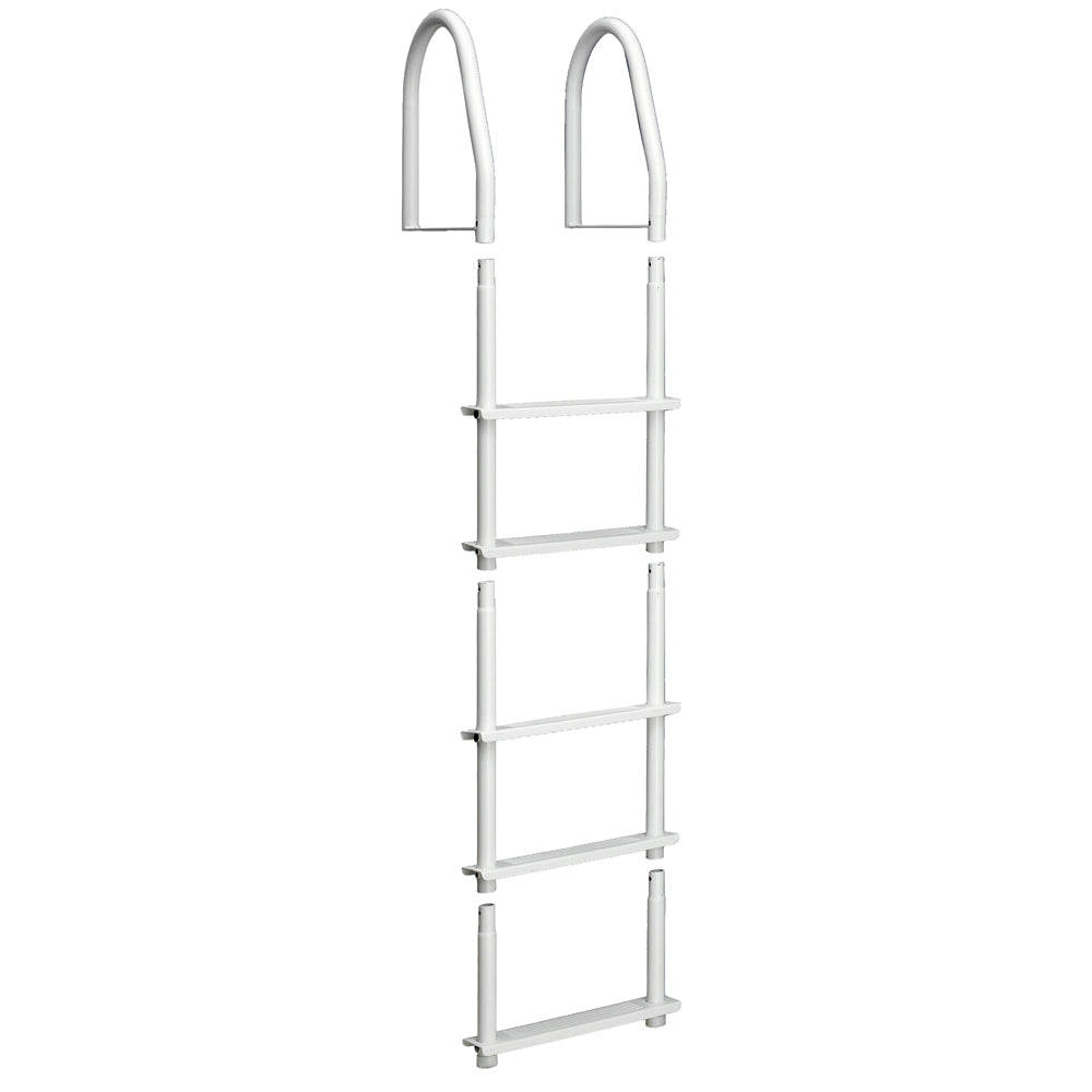 Dock Edge Fixed 5 Step Ladder Bight White Galvalume | SendIt Sailing
