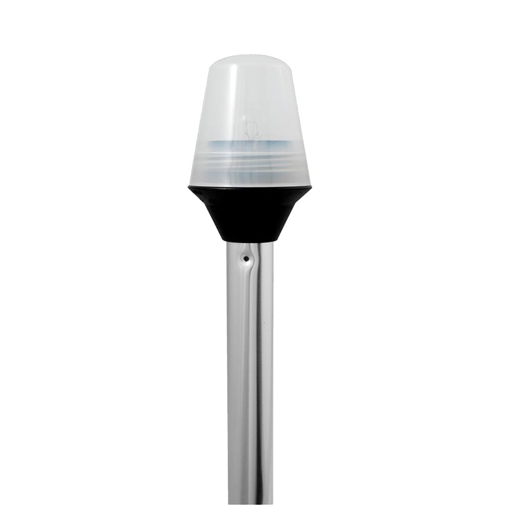Attwood Frosted Globe All-Around Pole Light with 2-Pin Locking Collar Pole - 12V - 30in | SendIt Sailing