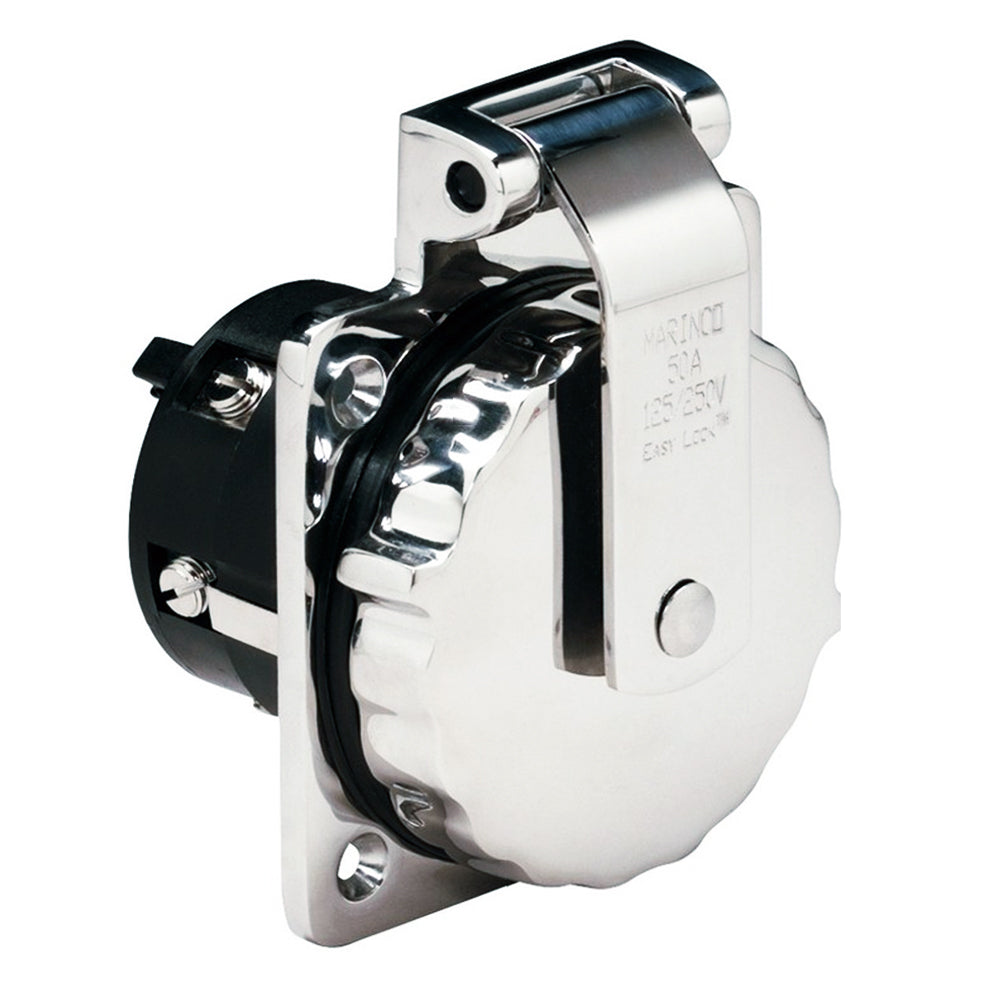 Marinco 6373EL 50Amp 125/250V Stainless Steel Inlet without Rear Safety Enclosure | SendIt Sailing
