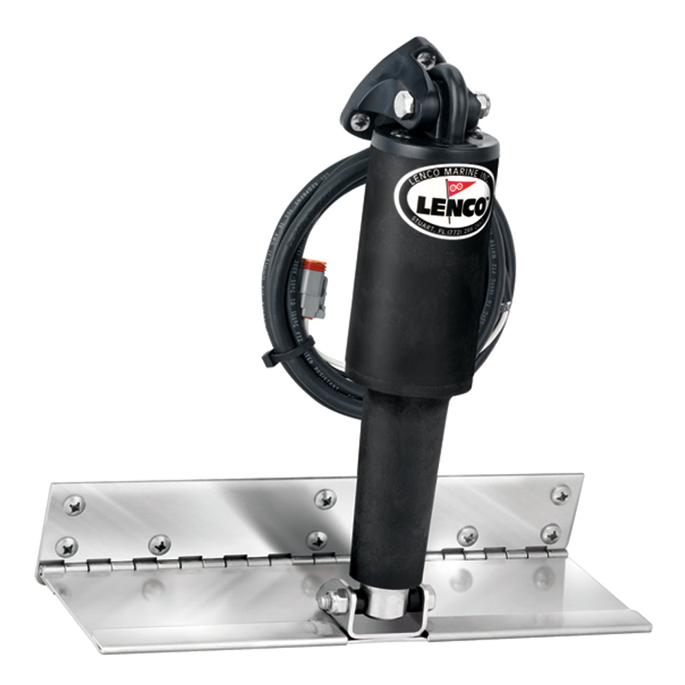 Lenco 4in x 12in Limited Space Trim Tab Kit without Switch Kit 12V - Electro-Polished - Short Actuator | SendIt Sailing