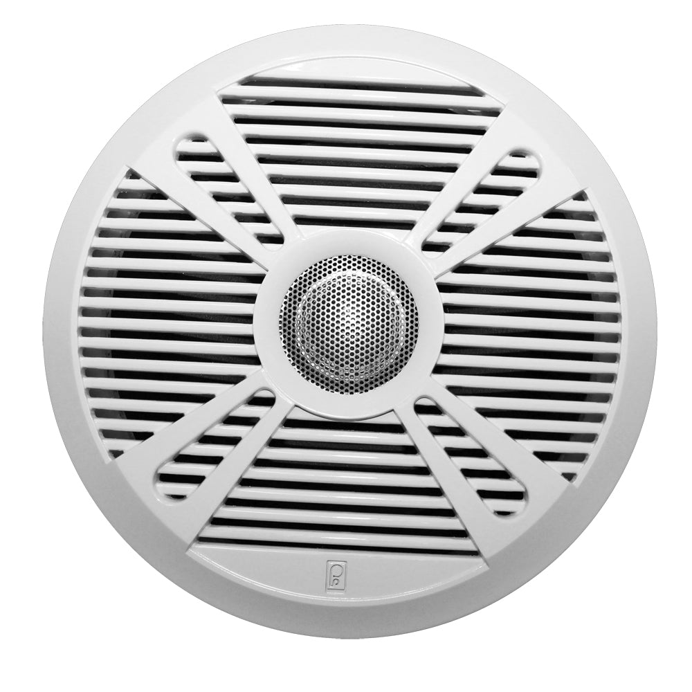 Poly-Planar MA7065 6.5in 2-Way Marine Speaker with 2 Grills - White and Graphite | SendIt Sailing