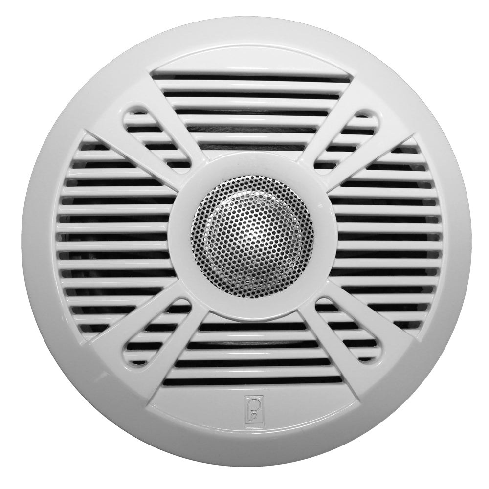 Poly-Planar MA-7050 5in 160 Watt Speakers - White/Grey Grill Covers | SendIt Sailing