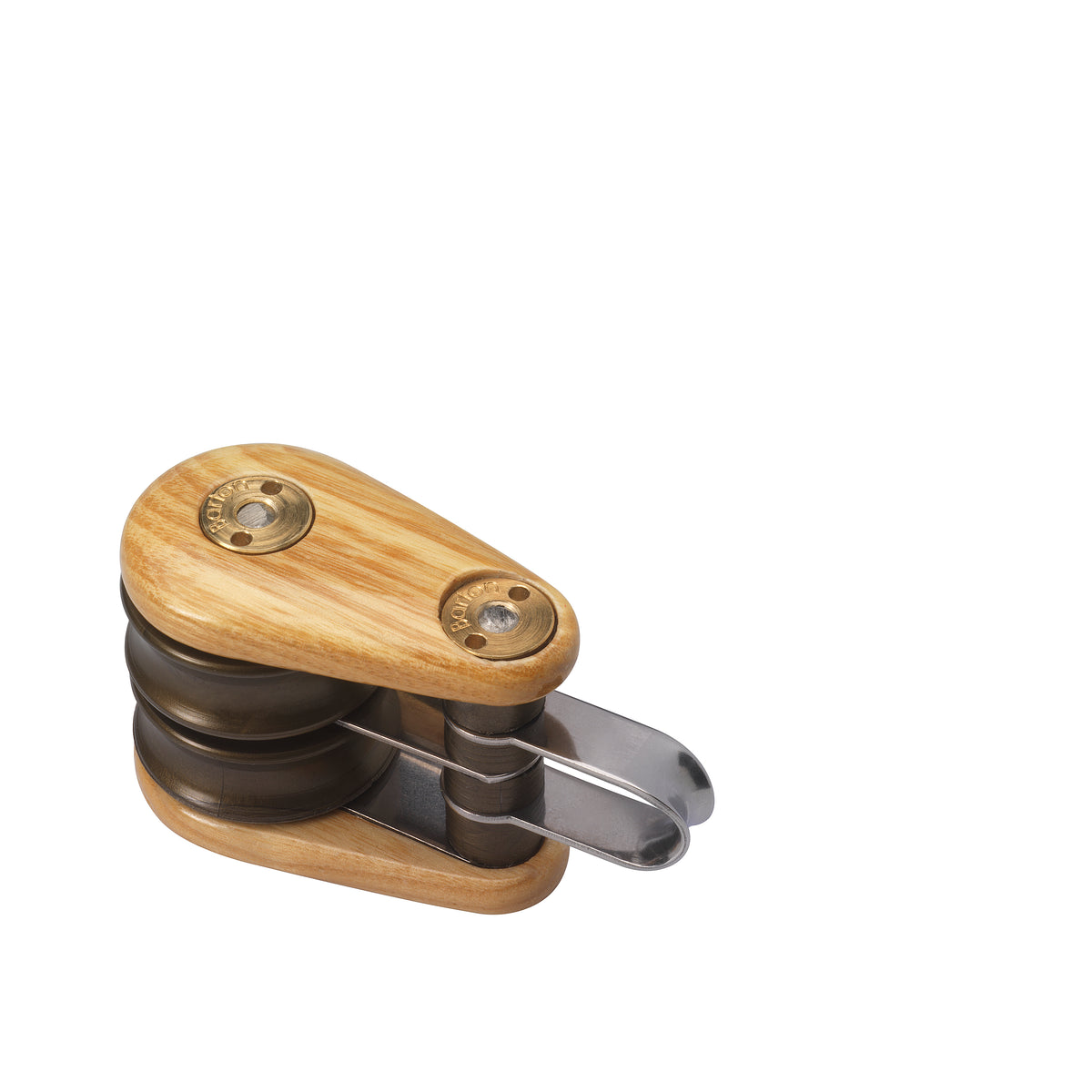 Barton 30mm wooden double block with fixed eye