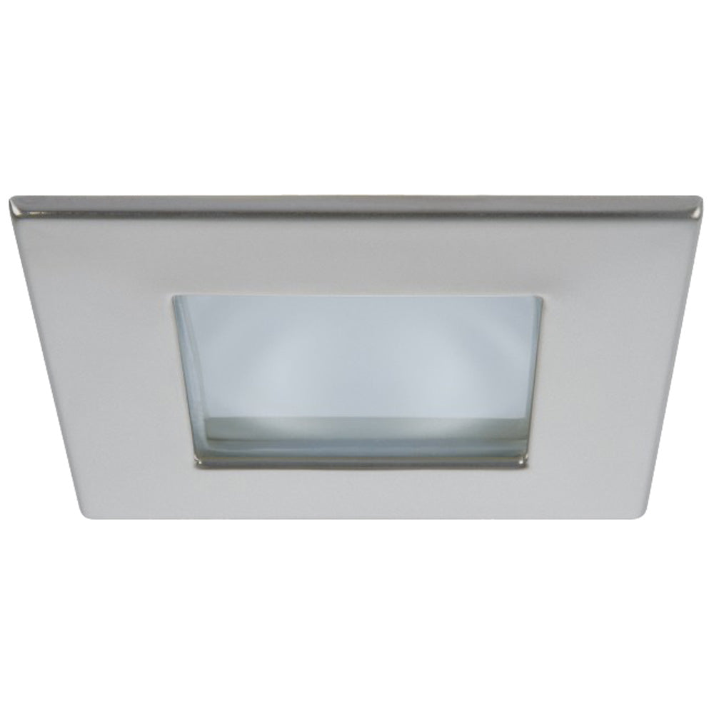 Quick Marina XP Downlight LED - 6W, IP66, Screw Mounted - Square Satin Bezel, Square Warm White Light | SendIt Sailing