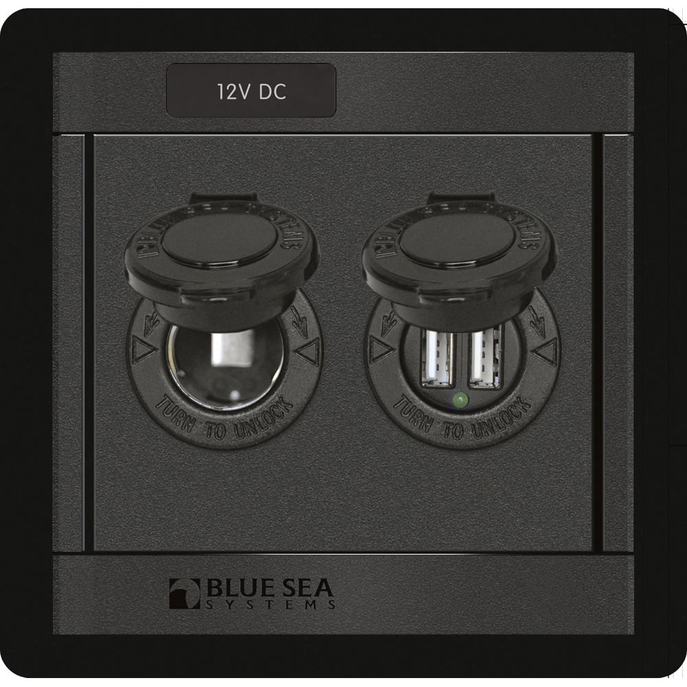 Blue Sea 1478 360 Panel - 12V DC Socket & Dual USB Charger | SendIt Sailing
