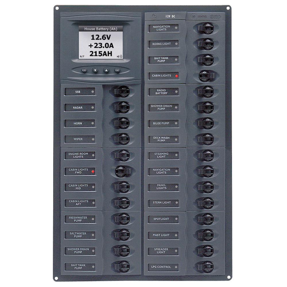 BEP Millennium Series DC Circuit Breaker Panel with Digital Meters, 28SP DC12V | SendIt Sailing