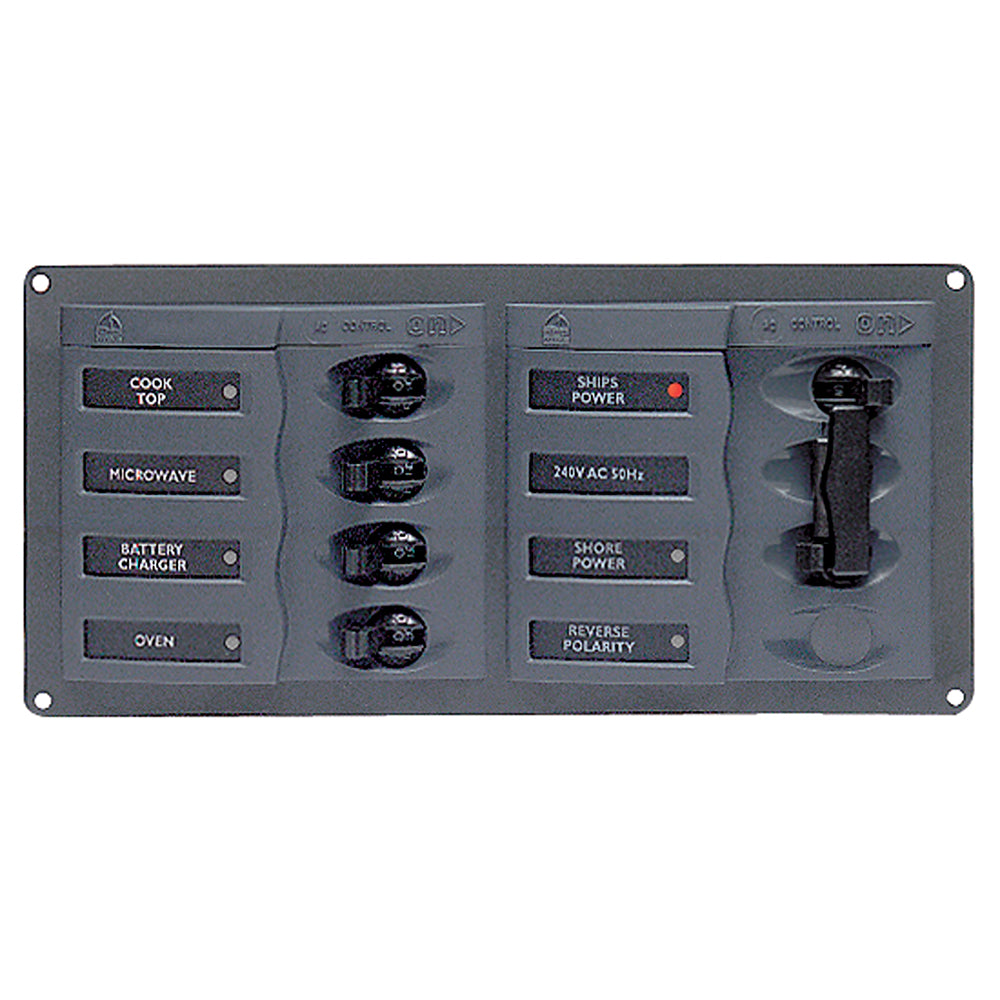 BEP AC Circuit Breaker Panel without Meters, 4 Way Panel 2 Mains - 110V | SendIt Sailing