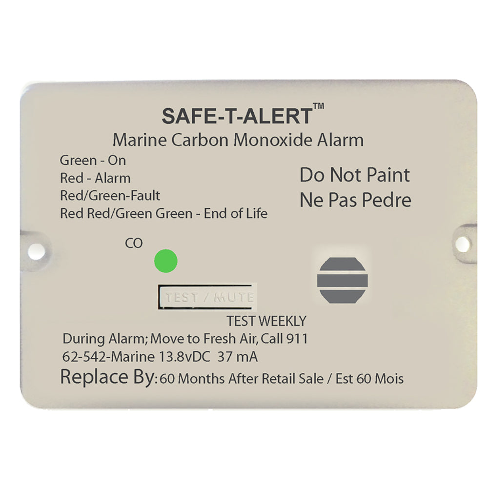 Safe-T-Alert 62 Series Carbon Monoxide Alarm with Relay - 12V - 62-542-Marine-RLY-NC - Flush Mount - White | SendIt Sailing