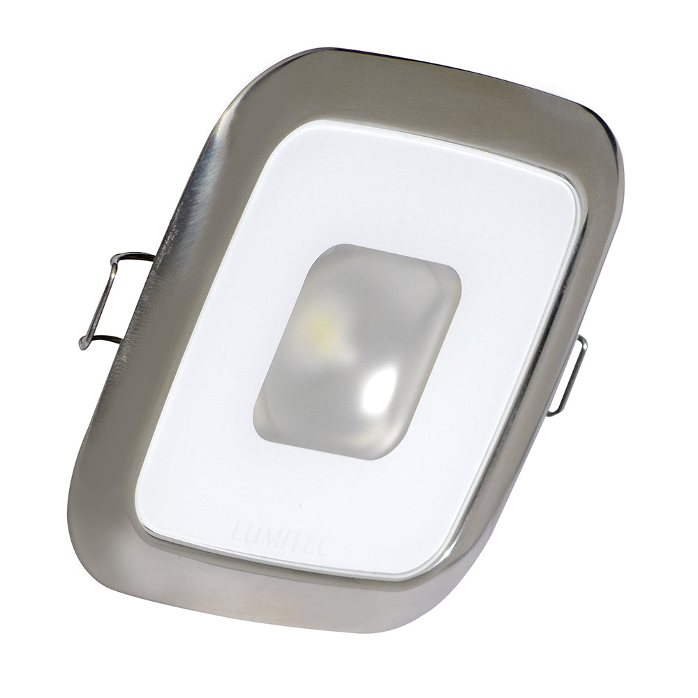 Lumitec Square Mirage Down Light - White - Polished Bezel | SendIt Sailing