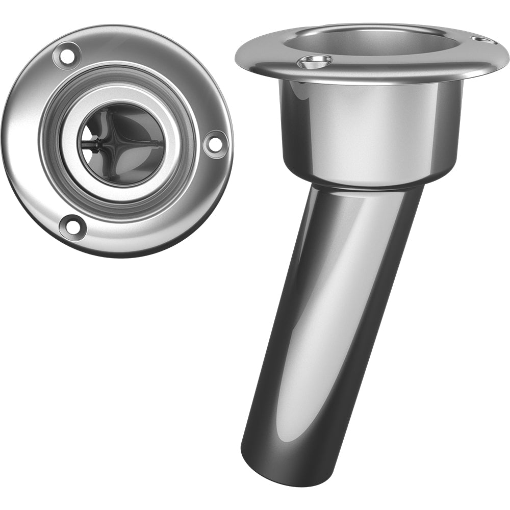 Mate Series Stainless Steel 15 degree Rod and Cup Holder - Open - Round Top | SendIt Sailing