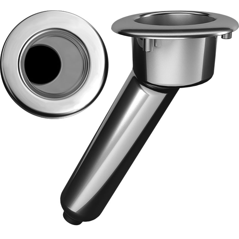 Mate Series Elite Screwless Stainless Steel 30 degree Rod and Cup Holder - Drain - Round Top | SendIt Sailing