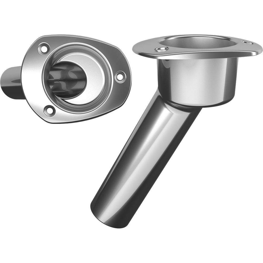 Mate Series Stainless Steel 30 degree Rod and Cup Holder - Open - Oval Top | SendIt Sailing